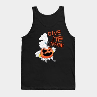 Umbrella Cockatoo Pumpkin Costume "Give Me Treats!" Tank Top